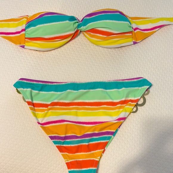 Colorful Striped Bikini Set - Picture 2 of 3